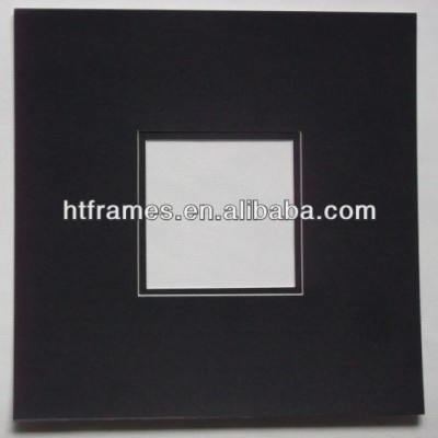 Acid free 45 degree bevel cut black double bevel edge mount 4x6 6x6 8x8