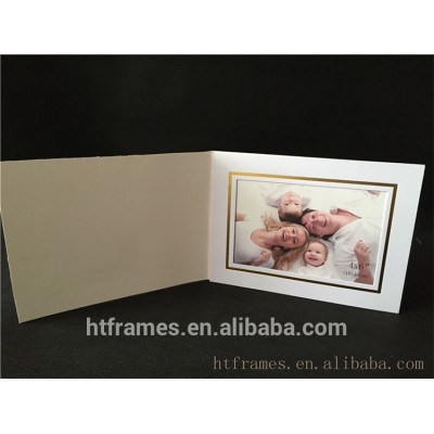 6x4" Paper Photo Folder White with Gold Gilding - Landscape