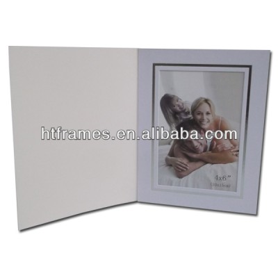 white photo mounts folder 4x6 with silver foil line